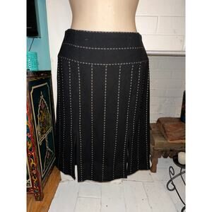 VINTAGE GIANFRANCO FERRE BLACK WOOL PANEL SKIRT ITALY 42 SIMPLE LUXURY!
